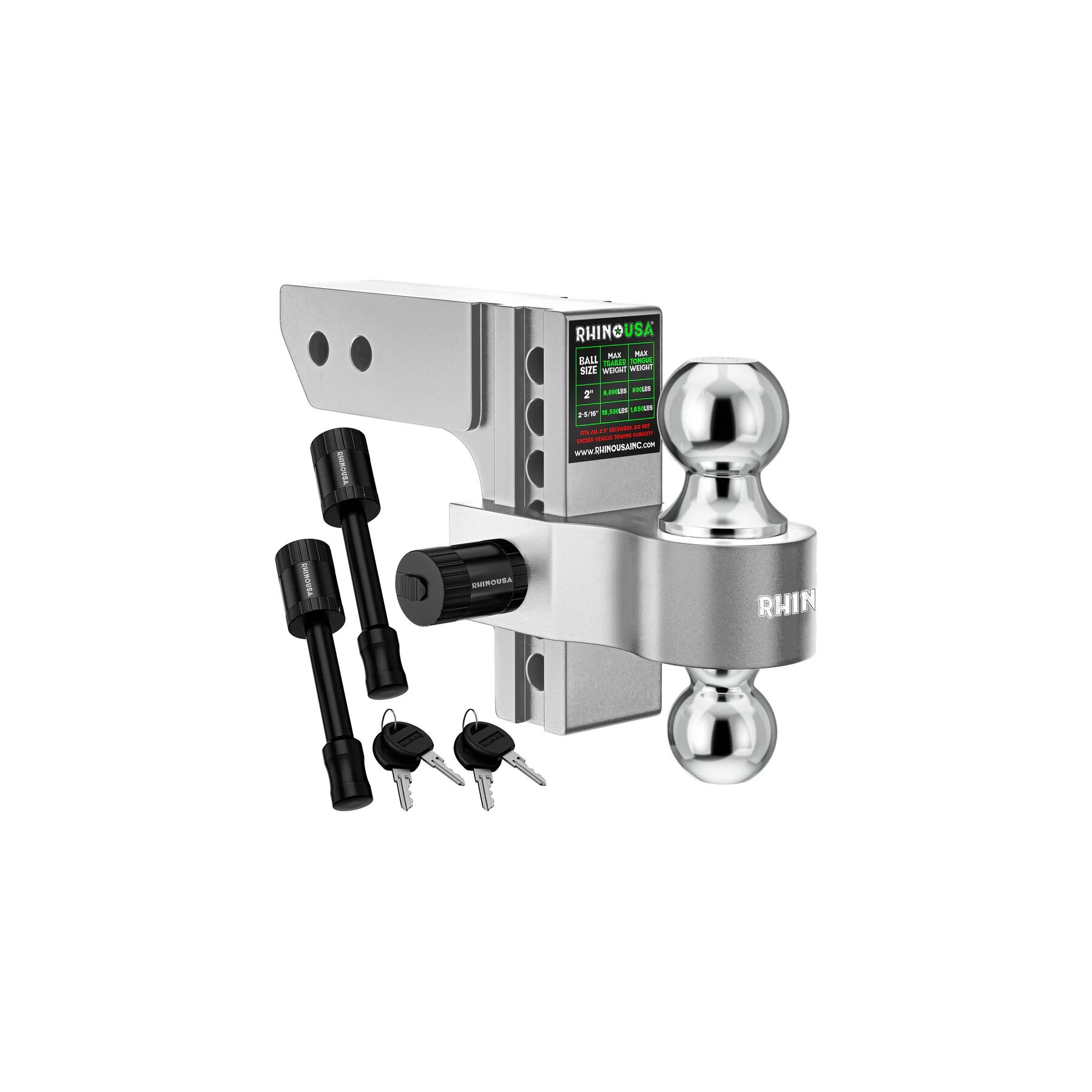 Rhino USA 2.5 Receiver Heavy Duty Drop Hitch