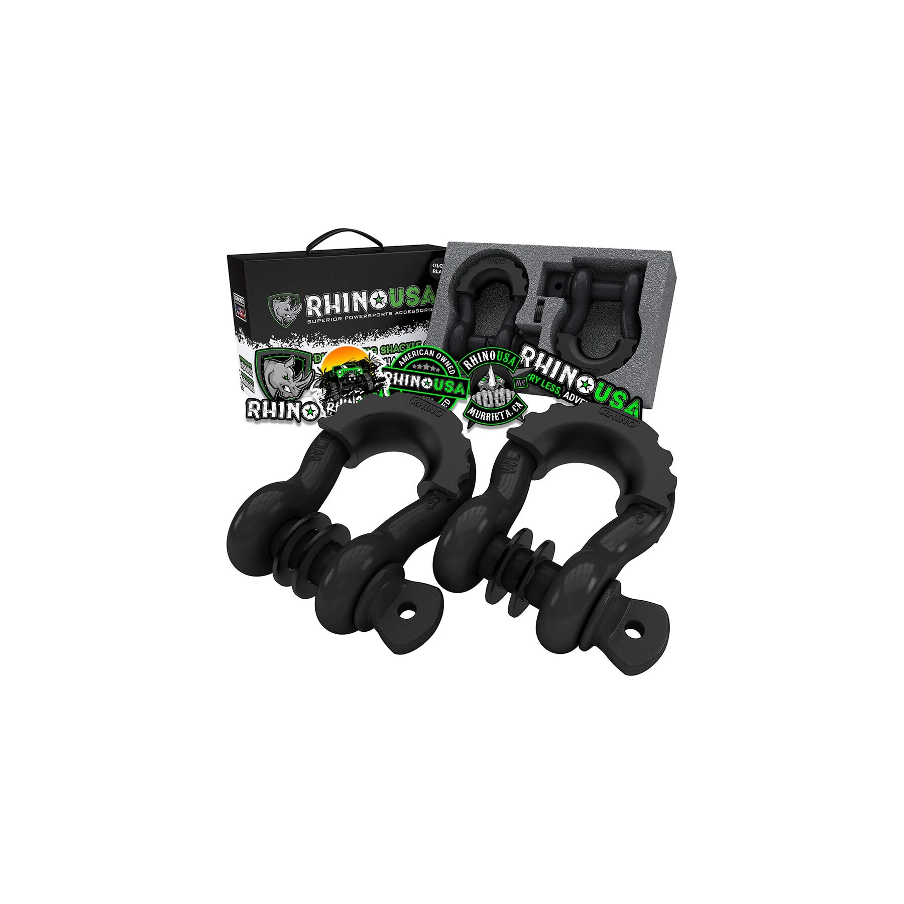 Rhino USA 3/4 Inch D-Ring Shackle Set