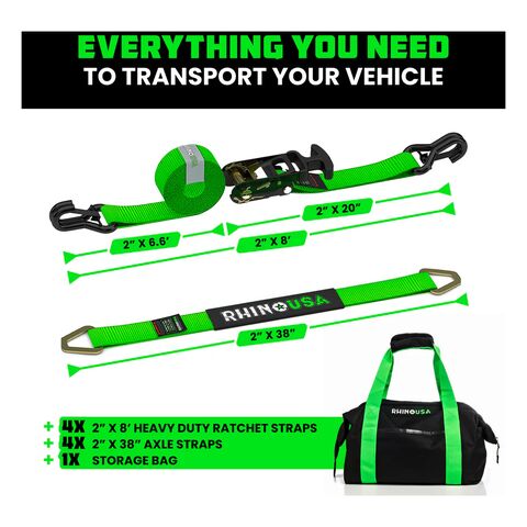 Rhino USA Heavy Duty Vehicle Tie Down Kit