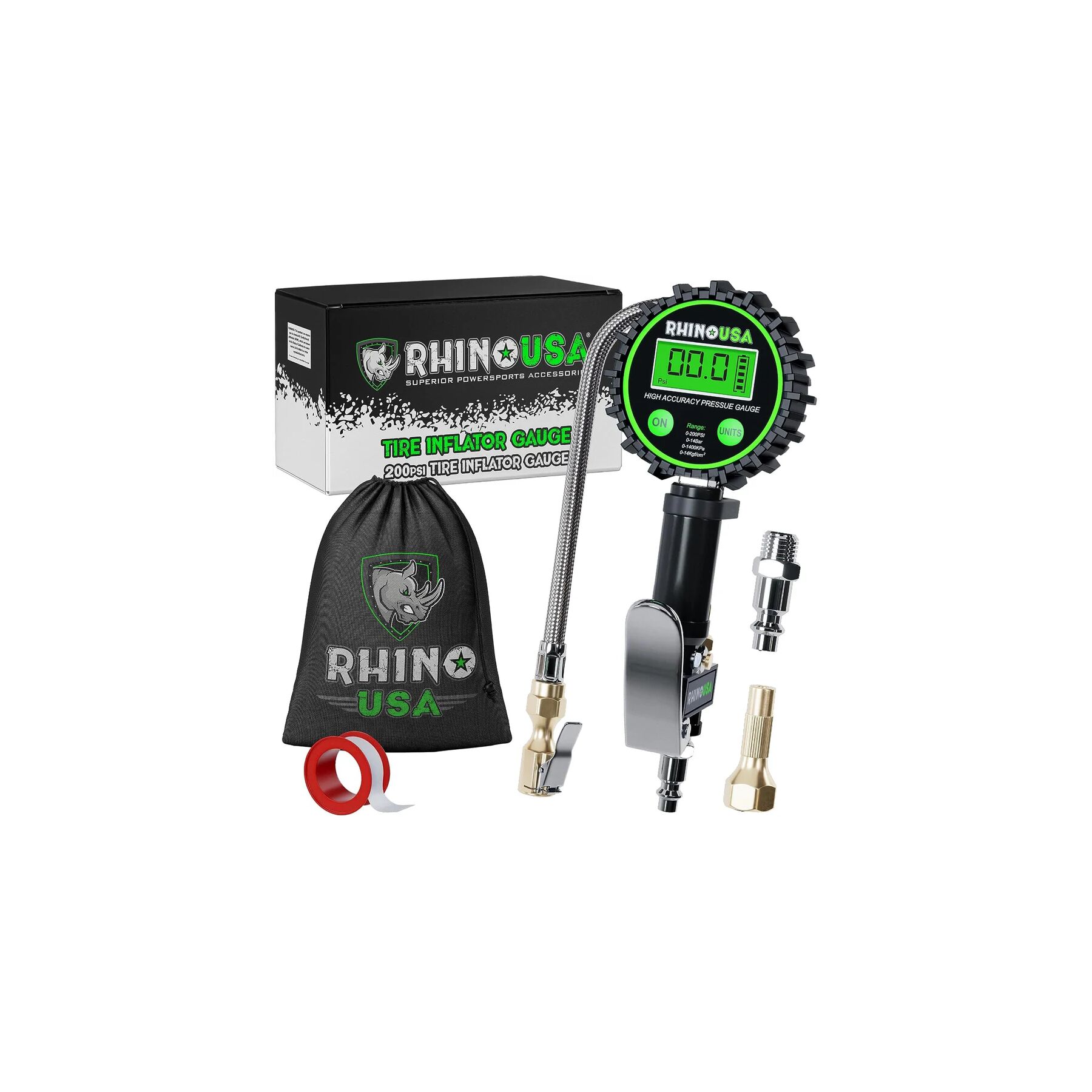 Rhino USA Tire Inflator Gauge