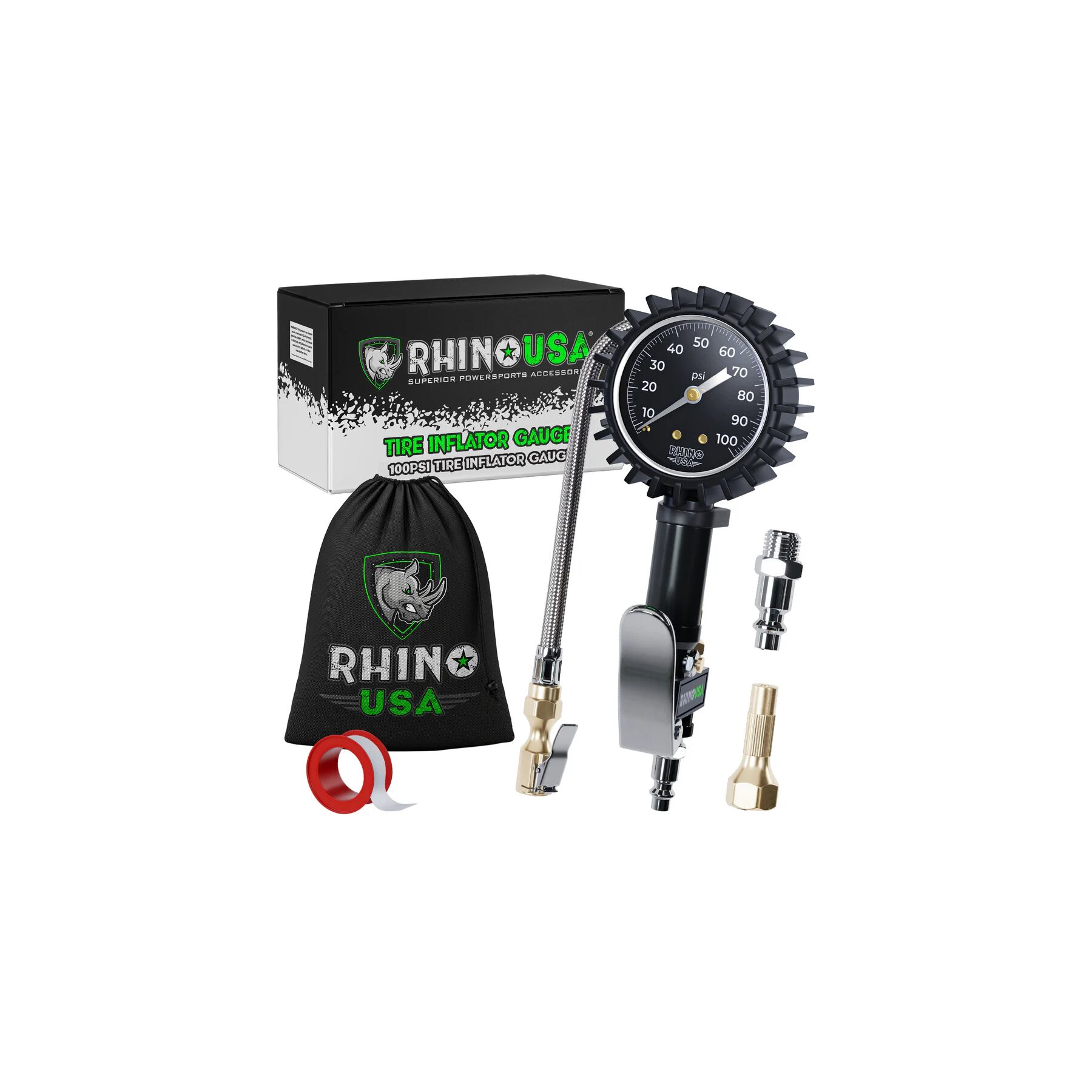 Rhino USA Tire Inflator Gauge