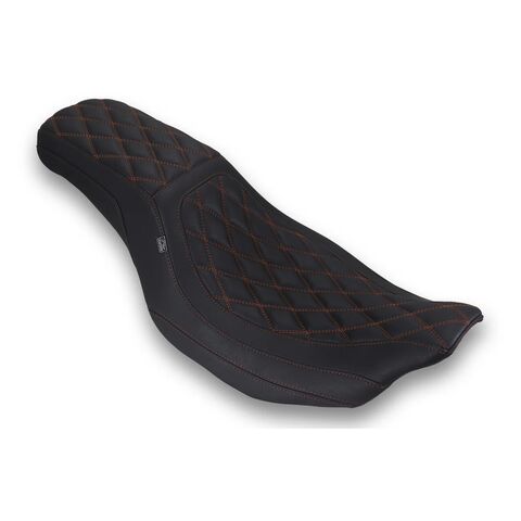 Mustang Double Diamond Low Squareback Seat For Harley FLHX / FLTRX 2023-2026