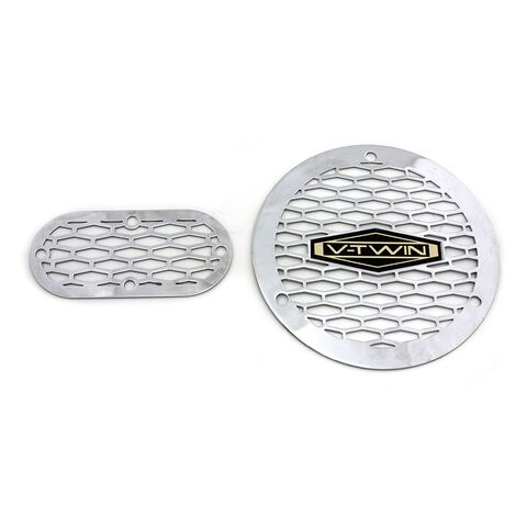 V-Twin Mfg. Vented V-Twin Derby And Inspection Cover Kit For Harley 1970-1998