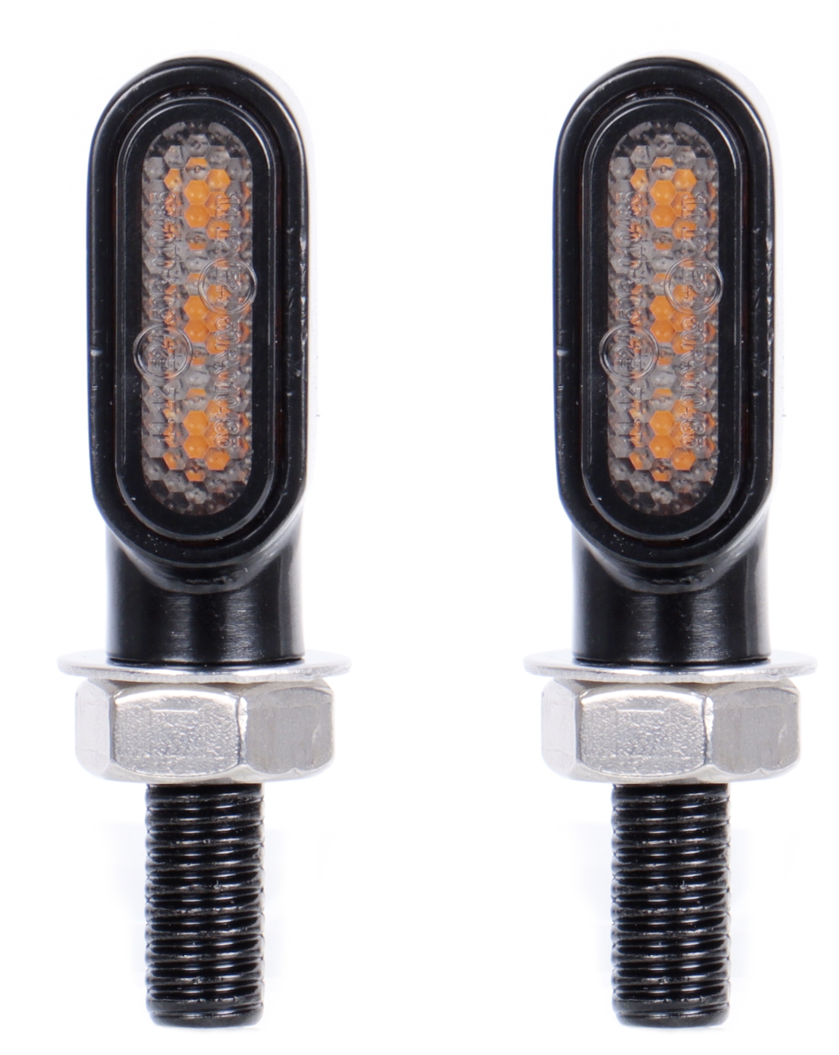 ツインズam Milwaukee Twins LED Mini Oval Amber Turn Signal Set - RevZilla