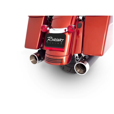 Rinehart 4" Slip-On Mufflers For Harley Touring / Trike 1995-2025 Chrome End Caps / Chrome Mufflers [Open Box]