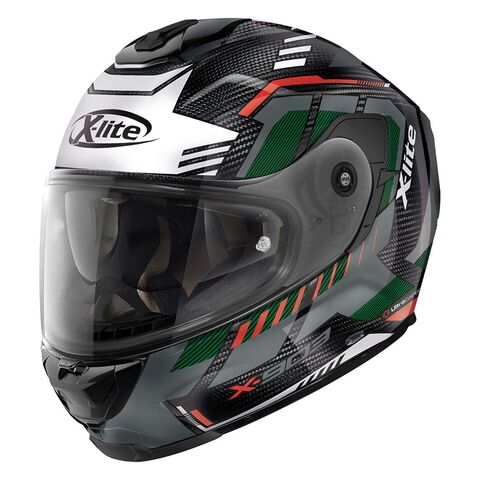 X-Lite X-903 Ultra Backstreet Helmet (SM) Black/Green/White / LG [Open Box]