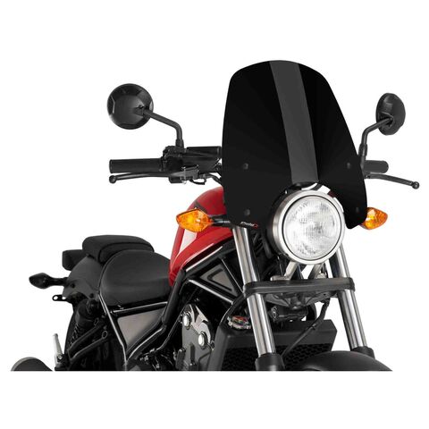 Puig Touring Naked New Generation Windscreen Honda Rebel 300 / 500 2017-2025 Black [Open Box]