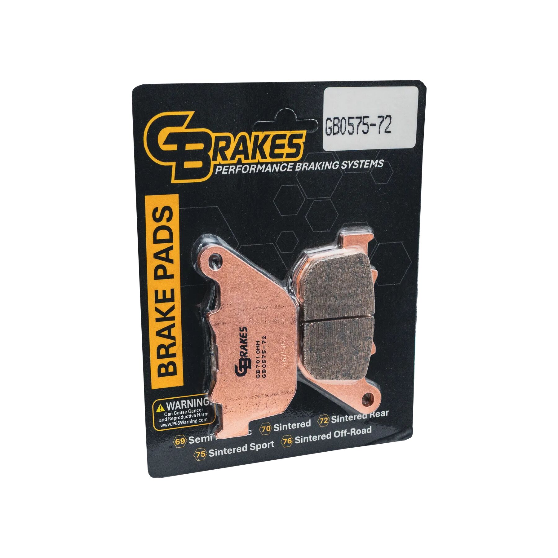 GBrakes HH Sintered Rear Brake Pads GB0575-72 For Harley Sportster 200