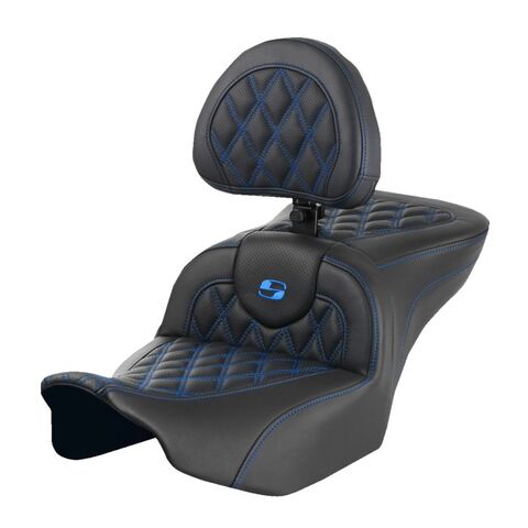 Saddlemen Roadsofa LS Lattice Stitch 2-Up Seat For Harley FLHX / FLTRX 2023-2026 Red Stitch / Extended Reach / Wi... [Previously Installed]