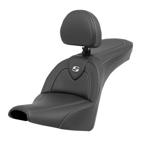 Saddlemen Roadsofa CF Carbon Fiber 2-Up Seat For Harley FXLR/S/ST / FLSB 2018-2026 With Backrest [Open Box]