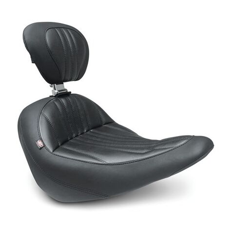 Mustang Standard Touring Dagger Stitch Solo Seat For Harley Softail Low Rider / Sport Glide 2018-2026 With Backres... [Open Box]