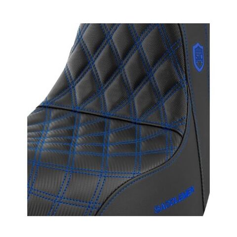 Saddlemen Pro Series SDC Performance Gripper Seat For Harley Dyna 2006-2017 Blue Stitch / With Backre... [Open Box]