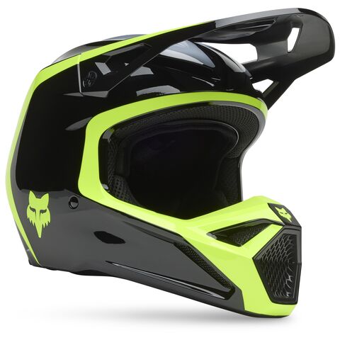 Fox Racing V1 Flow Helmet Black/Hi-Viz Yellow / SM [Blemished - Very Good]