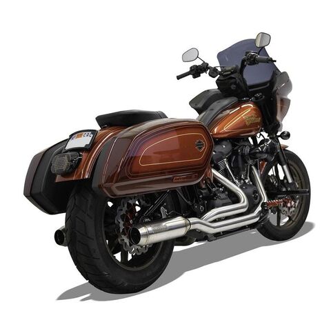 Bassani True Dual Exhaust System With Superbike Mufflers For Harley FLSB / FXLRST 2018-2024 Stainless [Previously Installed]