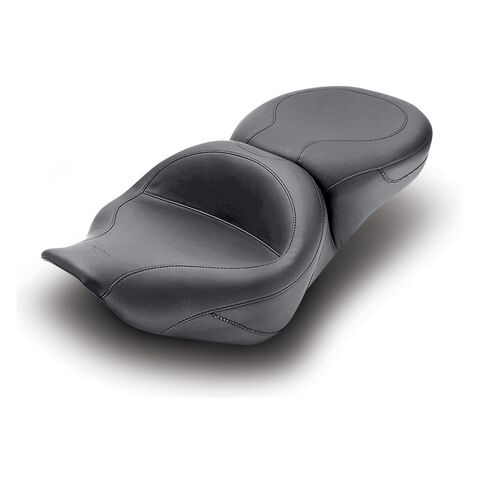 Mustang Standard Touring Seat For Harley Road King / Street Glide 1997-2007 Smooth w/ Black Pearl-Centered Studs [Previously Installed]
