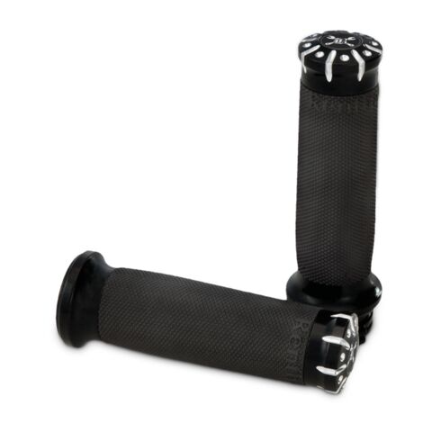 Burly Brand Hawk Billet Grip Set For Harley With Throttle by Wire