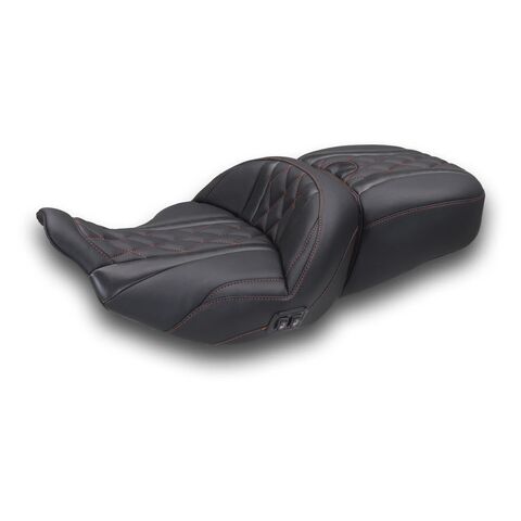 Mustang Super Touring Deluxe Diamond Heated One-Piece 2-Up Seat For Harley FLHX / FLTRX 2023-2026