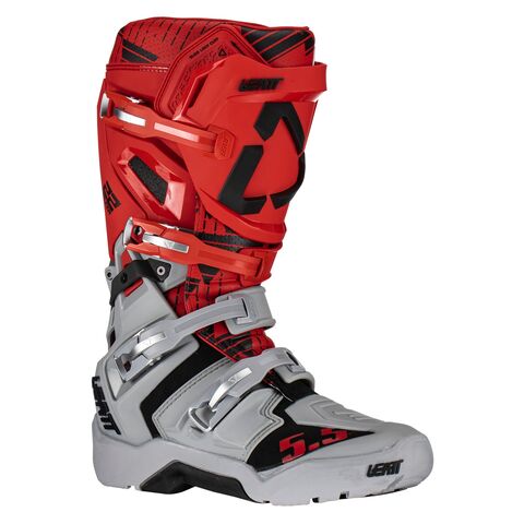 Leatt Moto 5.5 FlexLock Enduro Boots - Closeout Red/Grey / 11 [Open Box]