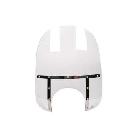 Memphis Shades Memphis Fats Windshield With 9" Headlight Cutout Clear/Silver Straps / 21" Tall [Open Box]