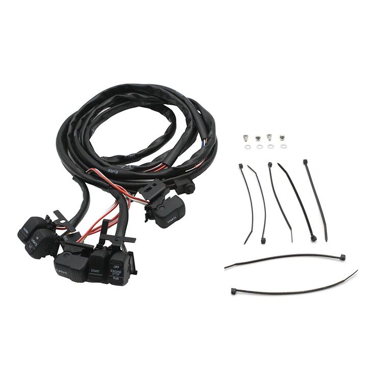 V-Twin Mfg. Handlebar Wiring Harness With Switches For Harley 1996-2006