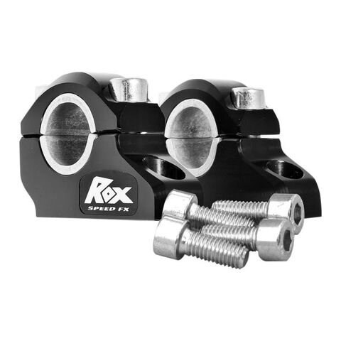 Rox 1-1/4" Block Offset Risers For 7/8" or 1-1/8" Handlebars Black Anodized [Previously Installed]