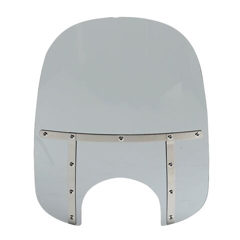 Memphis Shades Memphis Fats Windshield With 9" Headlight Cutout Black Smoke/Silver Straps / 17" Tall [Previously Installed]