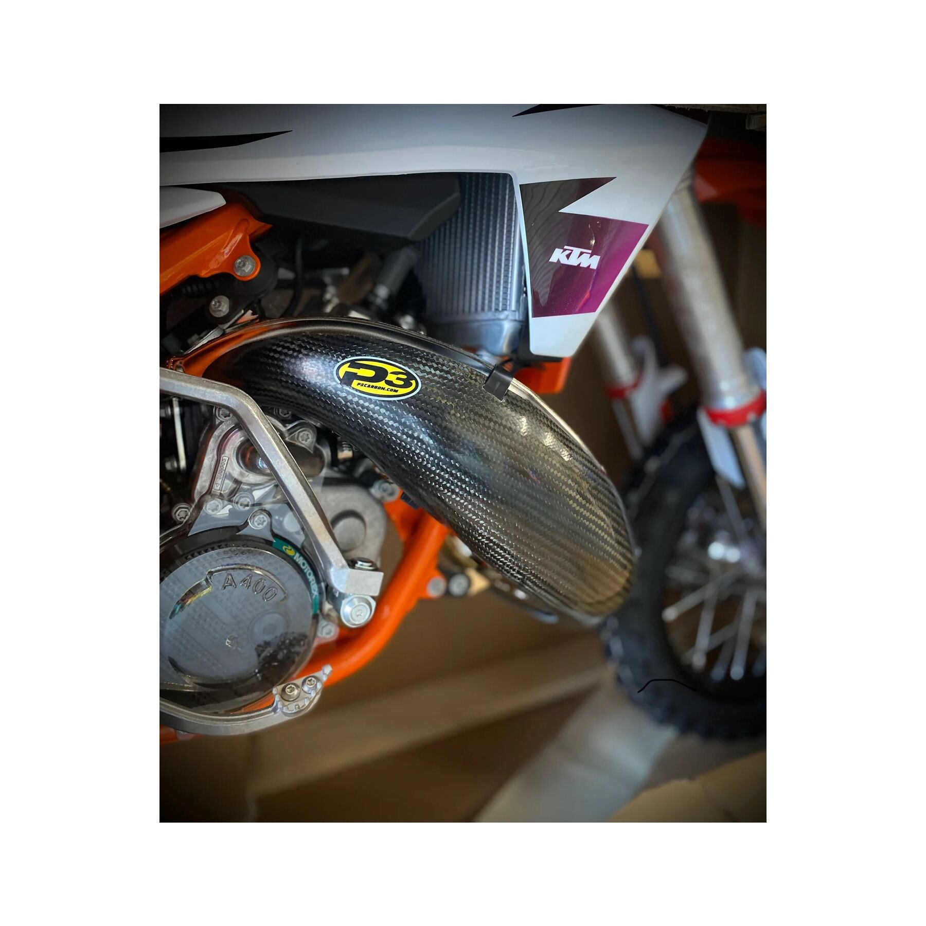 P3 Carbon Fiber Pipe Guard KTM / Husqvarna / Gas Gas 50cc 2024-2026