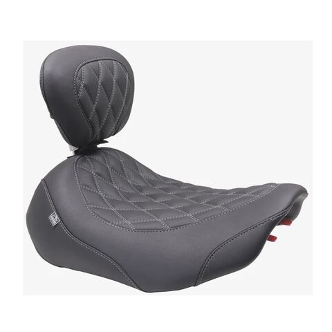 Mustang Wide Tripper Diamond Solo Seat For Harley FLHX / FLTRX 2023-2026 Gunmetal Grey Stitch / Witho... [Open Box]