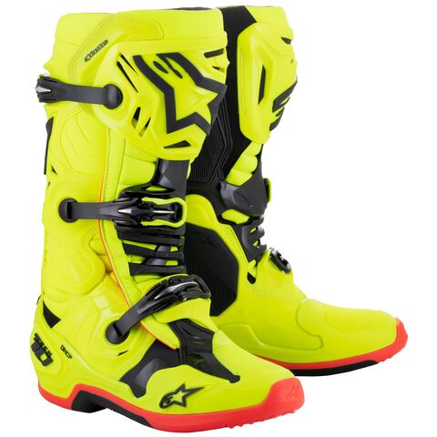 Alpinestars Tech 10 Boots CE Hi-Viz Yellow/Black/Red / 11 [Open Box]