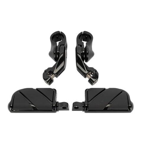 HogWorkz Angled Adjustable Highway Foot Pegs & Clamps Short / 2.5" / Black [Previously Installed]