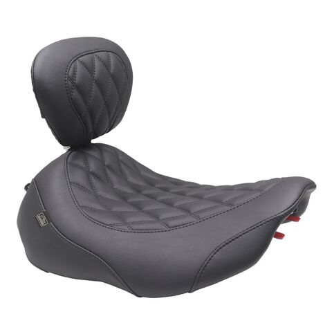 Mustang Wide Tripper Diamond Solo Seat For Harley FLHX / FLTRX 2023-2026 Black Stitch / Without Backr... [Open Box]