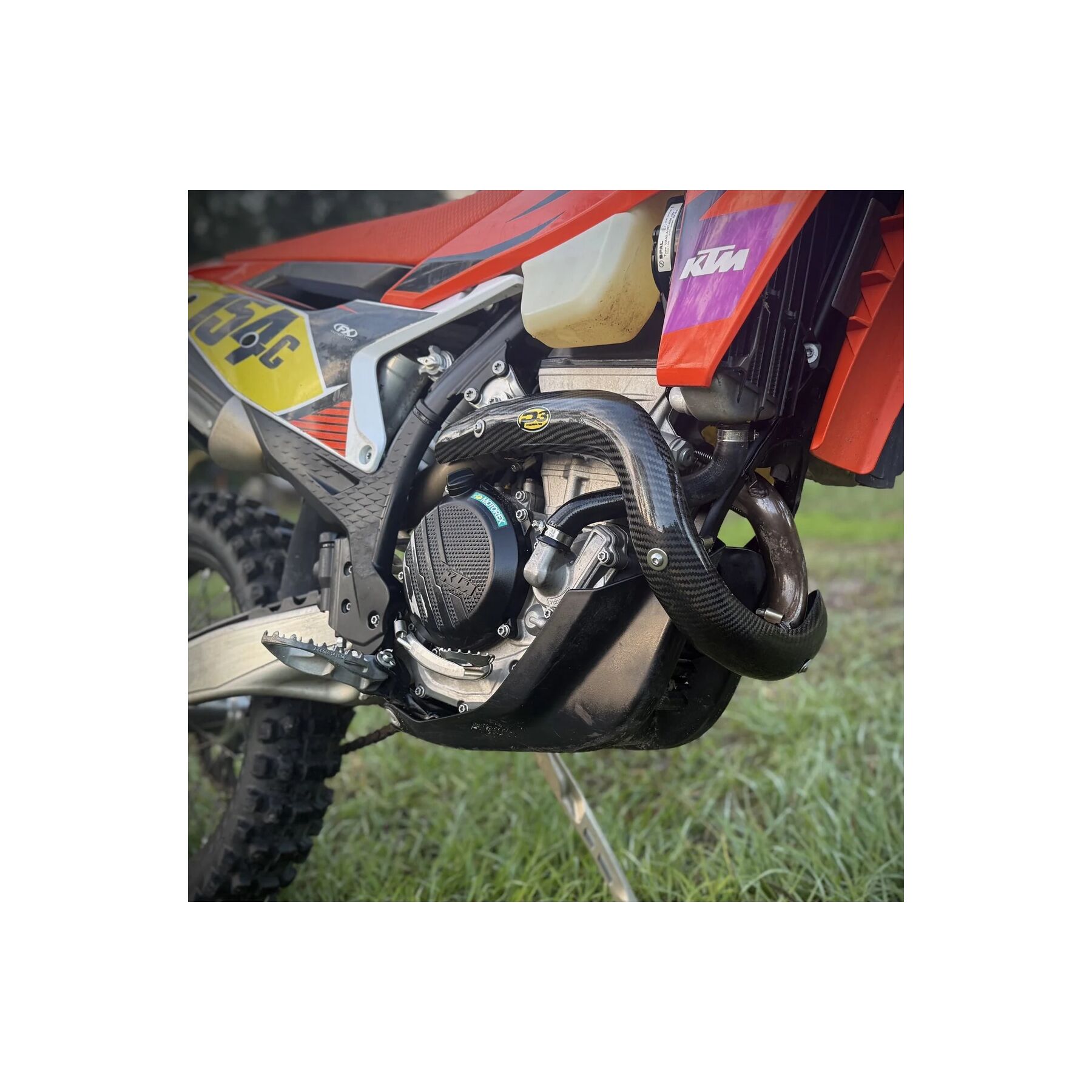 P3 Carbon Fiber MAXCoverage Heat Shield KTM / Husqvarna / Gas Gas 350c