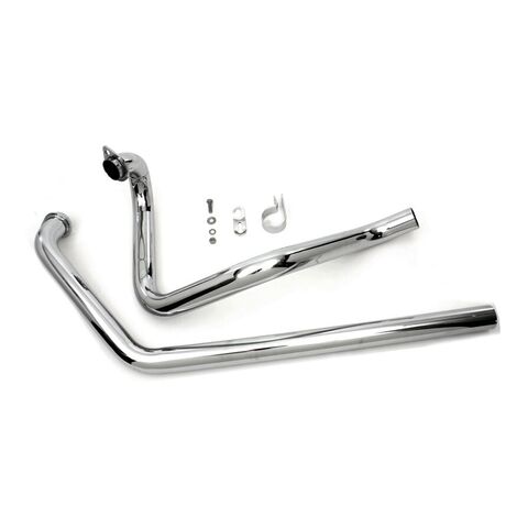 V-Twin Mfg. True Dual Exhaust Header Pipe Set For Harley FL 1970-1984 Chrome [Open Box]