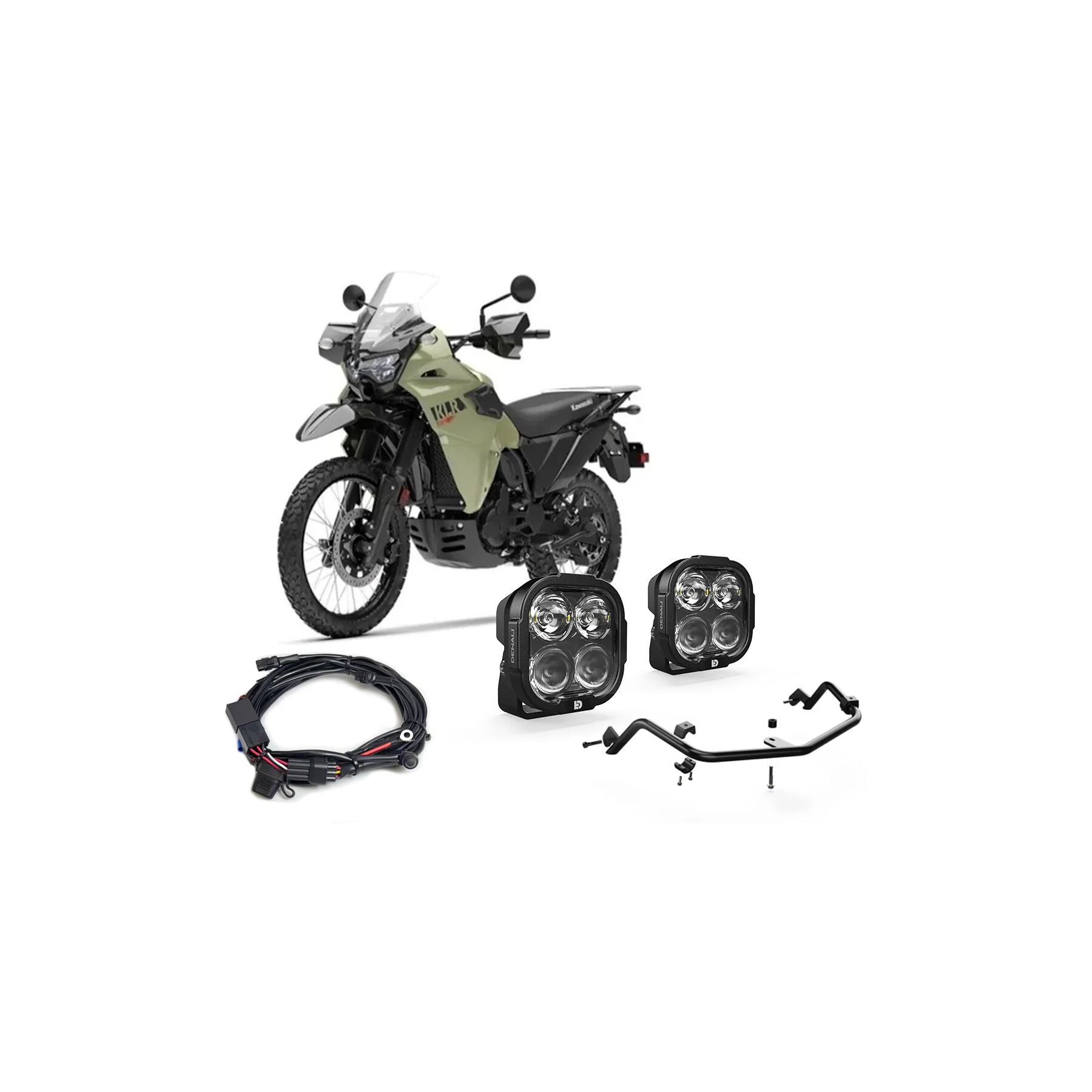Denali DL4 Essential Lighting Bundle Kawasaki KLR650 / S 2022-2026
