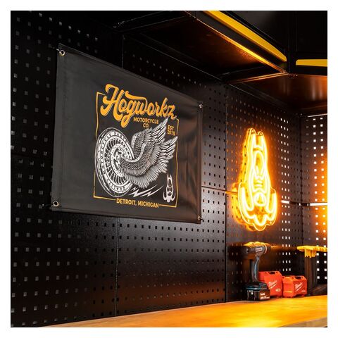 Hogworkz Wheels Up Garage Flag