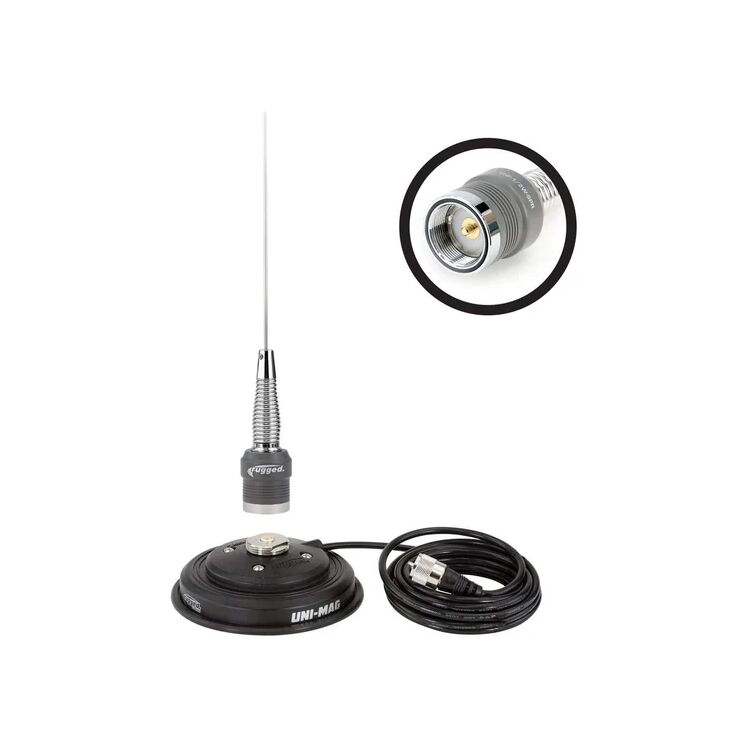 Rugged Radios VHF 1/2 Wave Non-Ground Antenna With Magnetic Mount