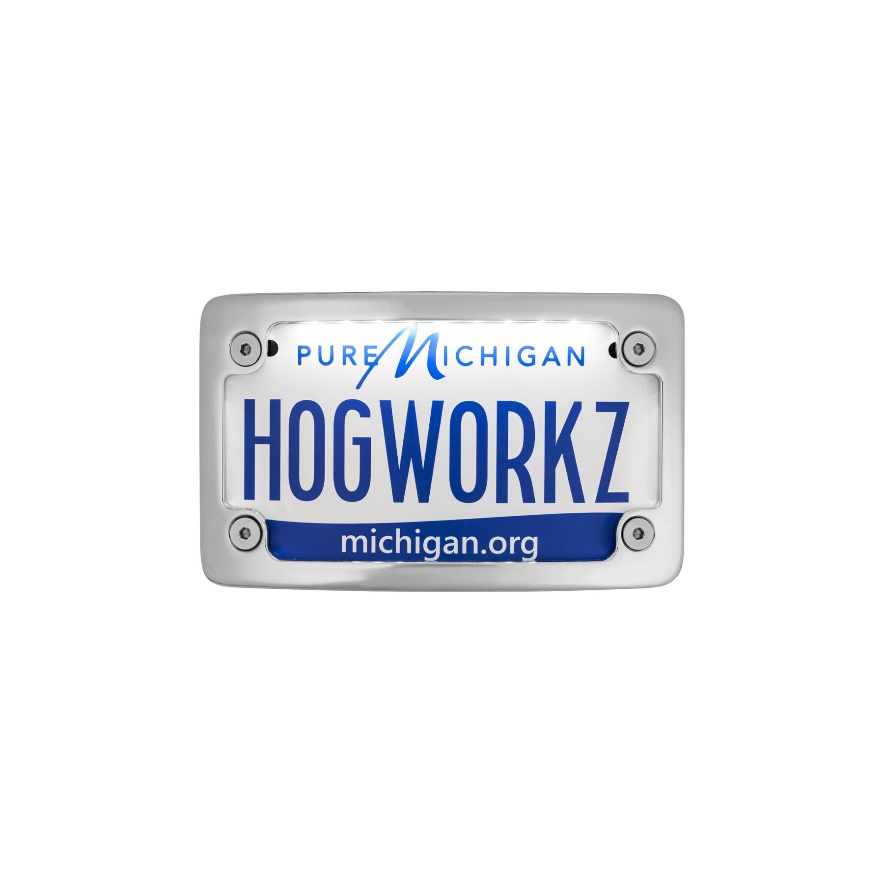 HogWorkz Universal LED Flush License Plate Mount For Harley