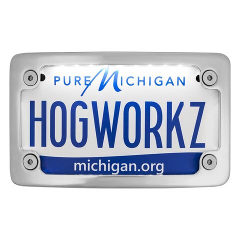 HogWorkz Universal LED Flush License Plate Mount For Harley