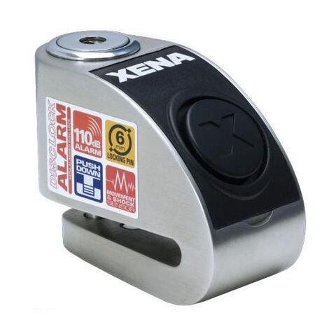 Xena XZZ6 Disc Lock With Alarm For Scooters Stainless Steel [Previously Installed]