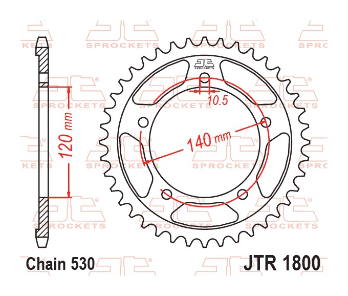 JT Sprockets 530 Rear Steel Sprocket Suzuki 1250 Bandit / B-King