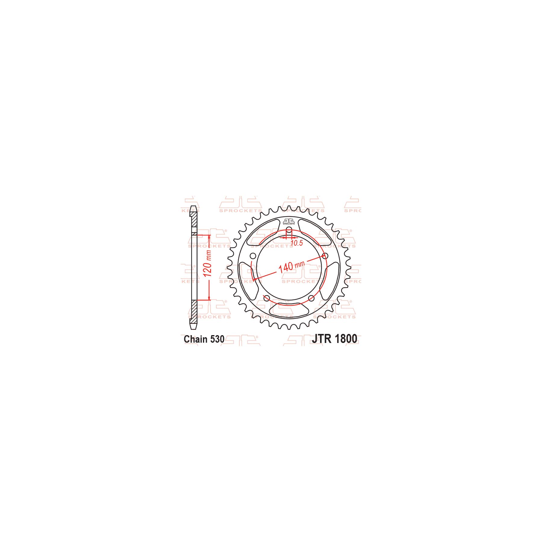 JT Sprockets 530 Rear Steel Sprocket Suzuki 1250 Bandit / B-King / Hay