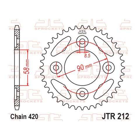 JT Sprockets 420 Steel Rear Sprocket Honda Grom / Monkey 2014-2021