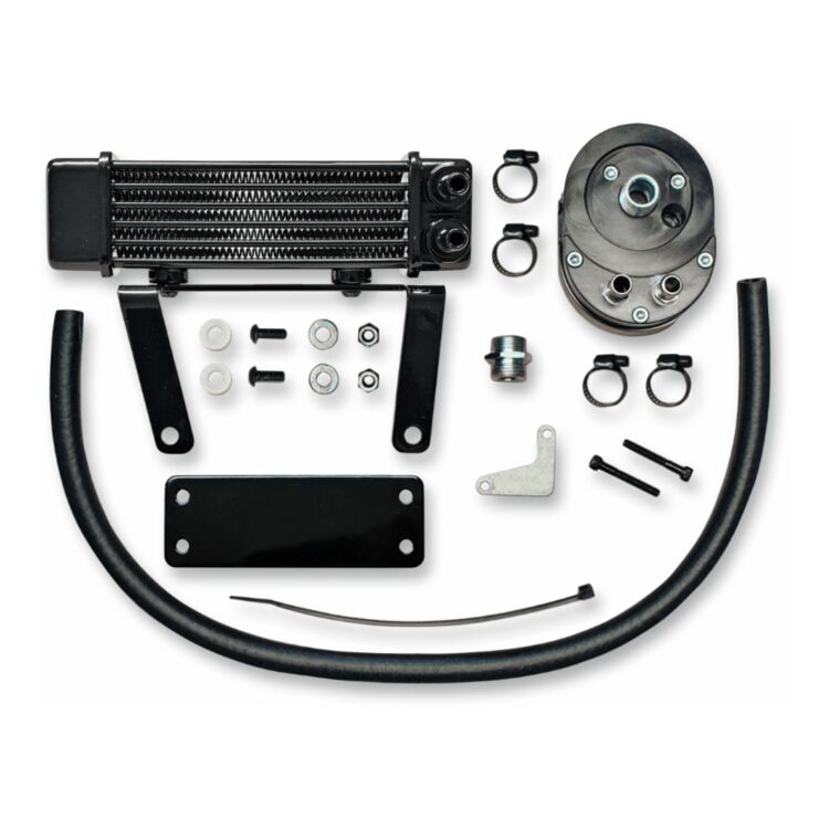 Jagg Oil Coolers 6-Row Low Mount Oil Cooler Kit For Harley Softail 2000-2017