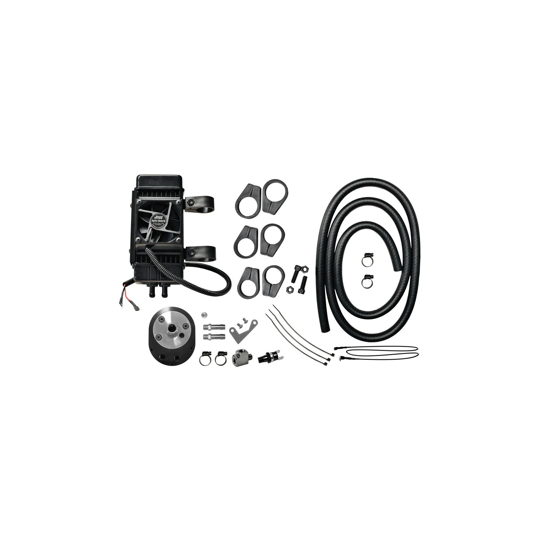 Jagg Oil Coolers Fan-Assisted Vertical Oil Cooler Kit For Harley 1986-