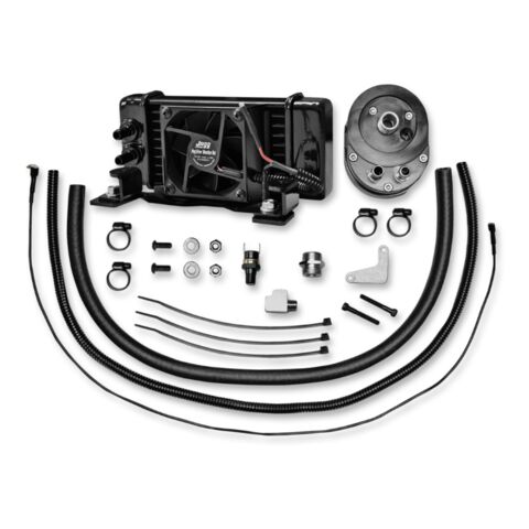 Jagg Oil Coolers Fan-Assisted Low Mount Oil Cooler Kit For Harley