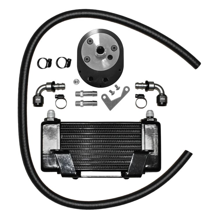 Jagg Oil Coolers 10-Row Low Mount Oil Cooler Kit For Harley