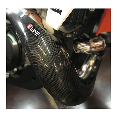 E-Line Carbon Fiber Pipe Guard KTM / Husqvarna / Gas Gas 250cc-300cc 2023-2026 Carbon Fiber / OEM Pipe [Previously Installed]