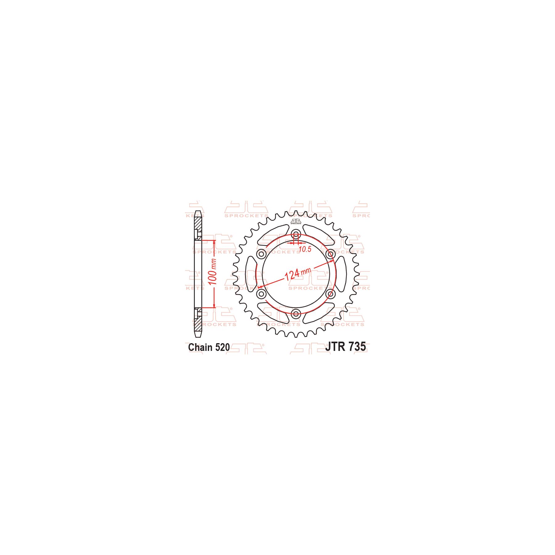 JT Sprockets Racelite Aluminum Rear Sprocket Ducati 851 / 888 / Monste