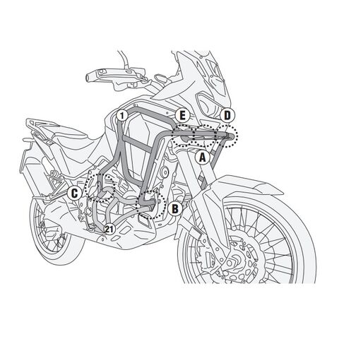 Givi TNH1209 Upper Engine Guards Honda Africa Twin 2024-2025 Black [Incomplete]