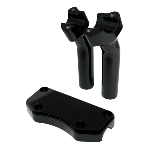 Drag Specialties 1" Handlebar Risers And Top Clamp For Harley 5.5" w/ Pullback / Chrome [Previously Installed]